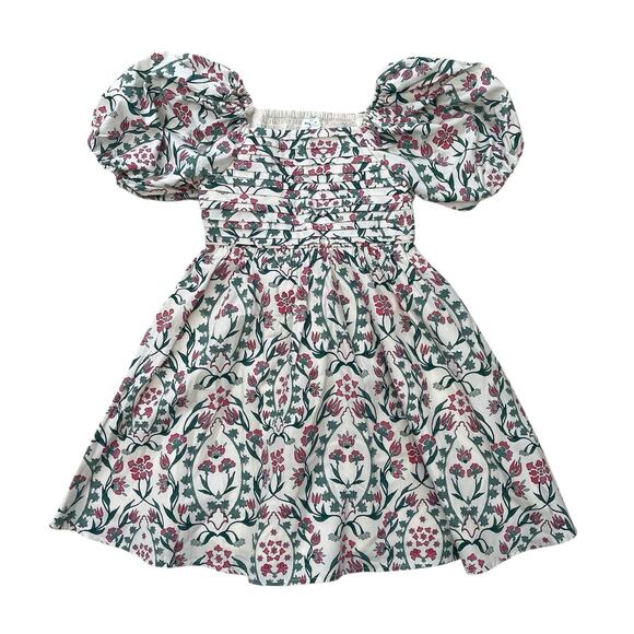 Girl’s NWT Abercrombie & Fitch Cotton Floral Print Puff Sleeve Dress Size 5/6 - Picture 1 of 6